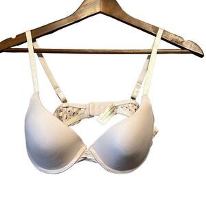 Beige Bra with Lace Detail, Adjustable Straps - Comfortable Everyday Lingerie